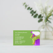 Carte De Visite House Cleaning Bold Simple Business Cards (Debout devant)