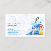 Carte De Visite House Cleaning Business Card Template (Dos)