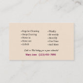 Carte De Visite House Cleaning Business Cards (Dos)