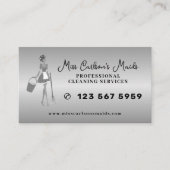 Carte De Visite House cleaning housekeeper maid service silver (Devant)