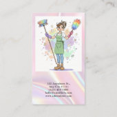 Carte De Visite House Cleaning Lady Maid Service Modern (Dos)