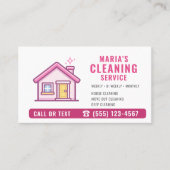 Carte De Visite House Cleaning Maid Service Pink  (Devant)