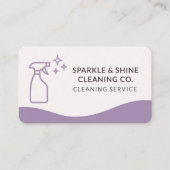 Carte De Visite House Cleaning Purple QR Code  (Devant)