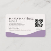 Carte De Visite House Cleaning Purple QR Code  (Dos)
