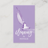 Carte De Visite House Cleaning Retro Vacuum Cleaner Lavender (Devant)