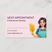 Carte De Visite House Cleaning Service Business Appointment Card (Devant)