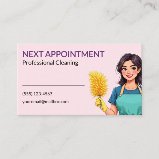 Carte De Visite House Cleaning Service Business Appointment Card (Devant)