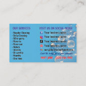 Carte De Visite House Cleaning Service Business Cards (Dos)