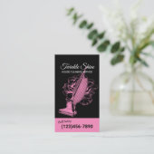 Carte De Visite House Cleaning Service Retro Floral Vacuum Cleaner (Debout devant)
