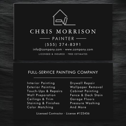Carte De Visite House Painter Contractor 