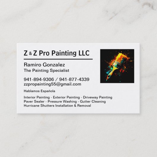 Carte De Visite House Painter Gonzalez Business Card (Devant)