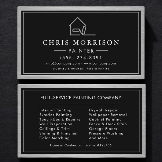 Carte De Visite House Painter Metal Painting Service
