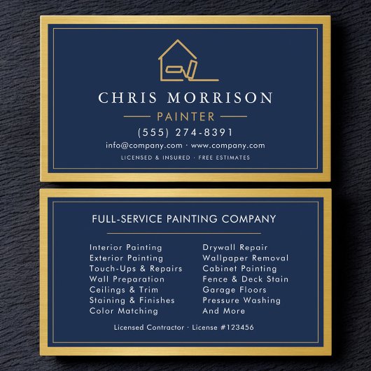 Carte De Visite House Painter Metallic Painting Service