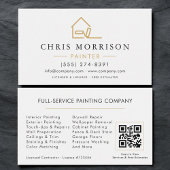 Carte De Visite House Painter White Gold QR Code