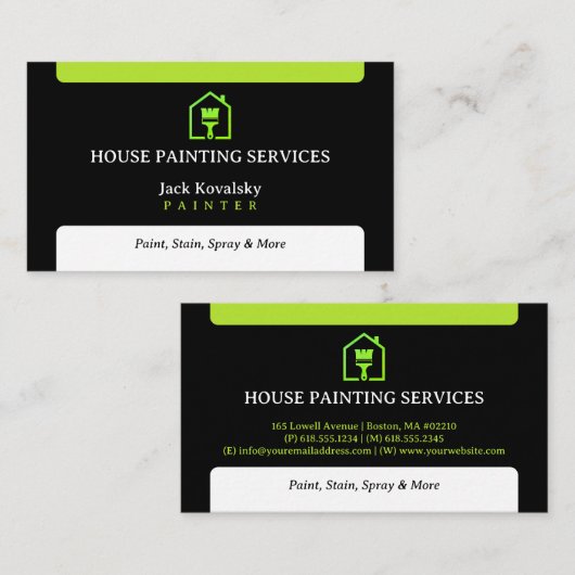 Carte De Visite House Painting Services | Paint Rollel (Devant / Derrière)