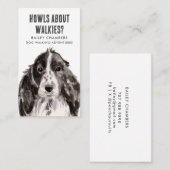 Carte De Visite Howings About Walkies Watercolor Chien Walker (Devant / Derrière)