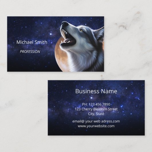Carte De Visite Howling Wolf (Devant / Derrière)
