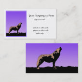 Carte De Visite Howling Wolf at Sunset - Art faunique original (Devant / Derrière)