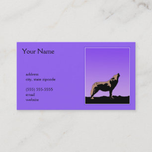 Carte De Visite Howling Wolf at Sunset - Art faunique original