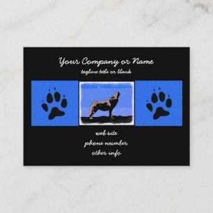 Carte De Visite Howling Wolf en hiver - Art faunique original