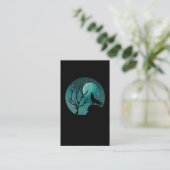 Carte De Visite Howling Wolf Forêt Animal Lune Nature Love (Debout devant)
