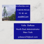 Carte De Visite http://Patriotfamilys.com.. (Devant / Derrière)