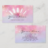 Carte De Visite Hublot Artiste Rose Manucure Pedicure Holographe (Devant / Derrière)