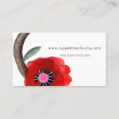 Carte De Visite Huge Red Stems Aquarelle Rose (Dos)