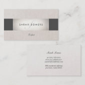 Carte De Visite Huile argentée chic fractionnée et Monogramme noir (Devant / Derrière)