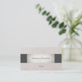 Carte De Visite Huile argentée chic fractionnée et Monogramme noir (Debout devant)