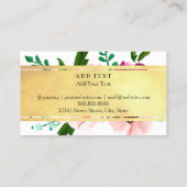 Carte De Visite Huile d'aquarelle florale (Dos)