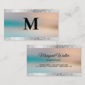 Carte De Visite Huile d'argent | Arrière - plan de texture de verr (Devant / Derrière)