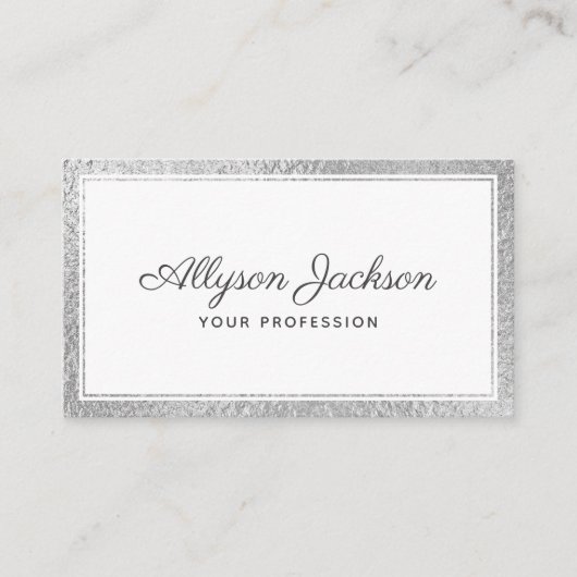 Carte De Visite Huile d'argent minimale moderne (Devant)