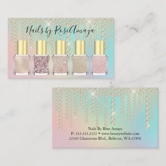 Carte De Visite Huile de luxe Rainbow Diamond Drift (Devant / Derrière)