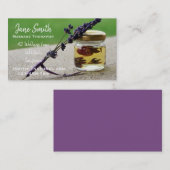 Carte De Visite Huile de massage de thérapeute de massage (Devant / Derrière)