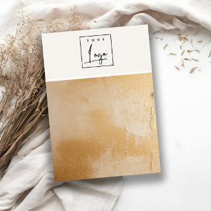 Carte De Visite Huile d'or beige peinture texture logo Bijoux vier