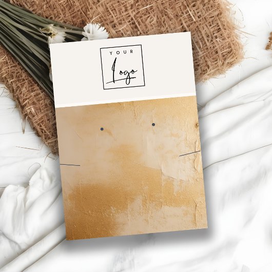 Carte De Visite Huile d'or beige Peinture Texture Logo d'oreille C