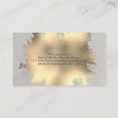 Carte De Visite Huile d'or brossé avec un monogramme chic (Dos)
