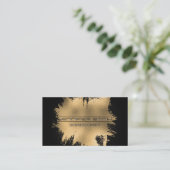 Carte De Visite Huile d'or broyée | Arrière - plan Black Mesh (Debout devant)