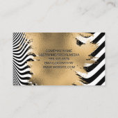 Carte De Visite Huile d'or broyée | Arrière - plan d'onde de bande (Dos)