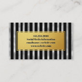 Carte De Visite Huile d'or et d'argent rayée | Mode (Dos)