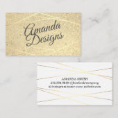 Carte De Visite Huile d'or géométrique avec Parties scintillant (Devant / Derrière)