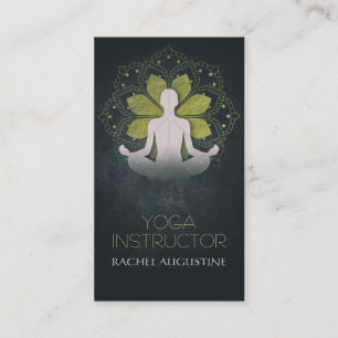 Carte De Visite Huile d'or Mandala Floral & Yoga Méditation Pose O