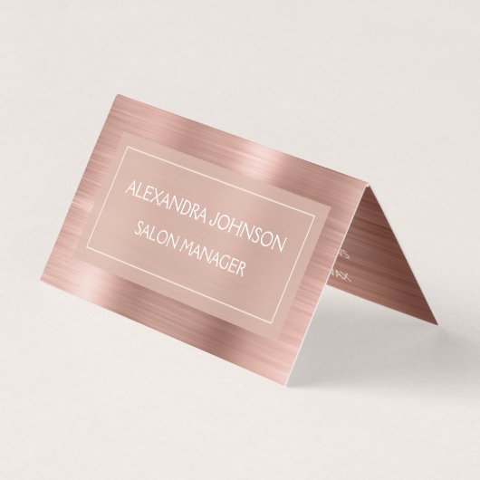 Carte De Visite Huile d'or rose | Blush Pink Foil Moderne (Devant)