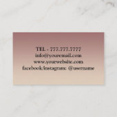 Carte De Visite Huile d'or rose de luxe Polonais (Dos)