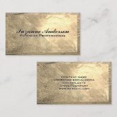 Carte De Visite Huile en cuir doré et bois (Devant / Derrière)