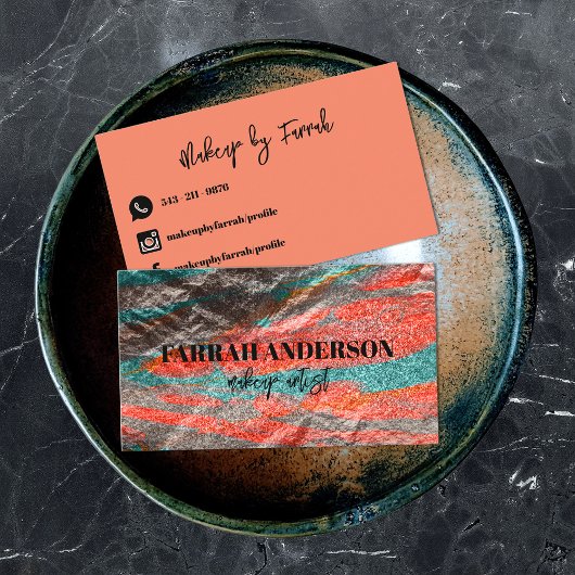 Carte De Visite Huile métallique couleur néon Abstraite