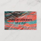 Carte De Visite Huile métallique couleur néon Abstraite (Devant)