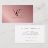 Carte De Visite Huile métallique rose Moderne Minimale (Devant / Derrière)
