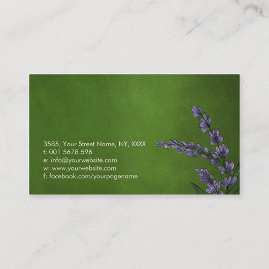 Carte De Visite Huiles d'aromathérapie et Plantes (Dos)